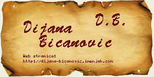 Dijana Bicanović vizit kartica